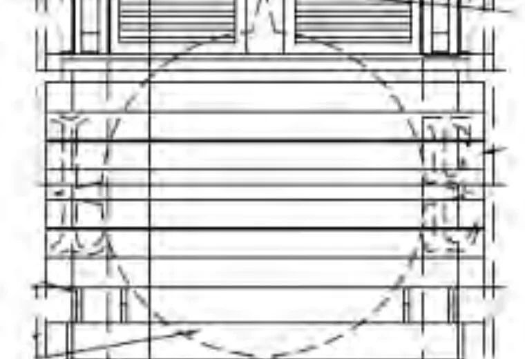 The same enlargement without the logo. Either side of the dashed circle are faint outlines of a tall letter L and a letter E, circled in red.